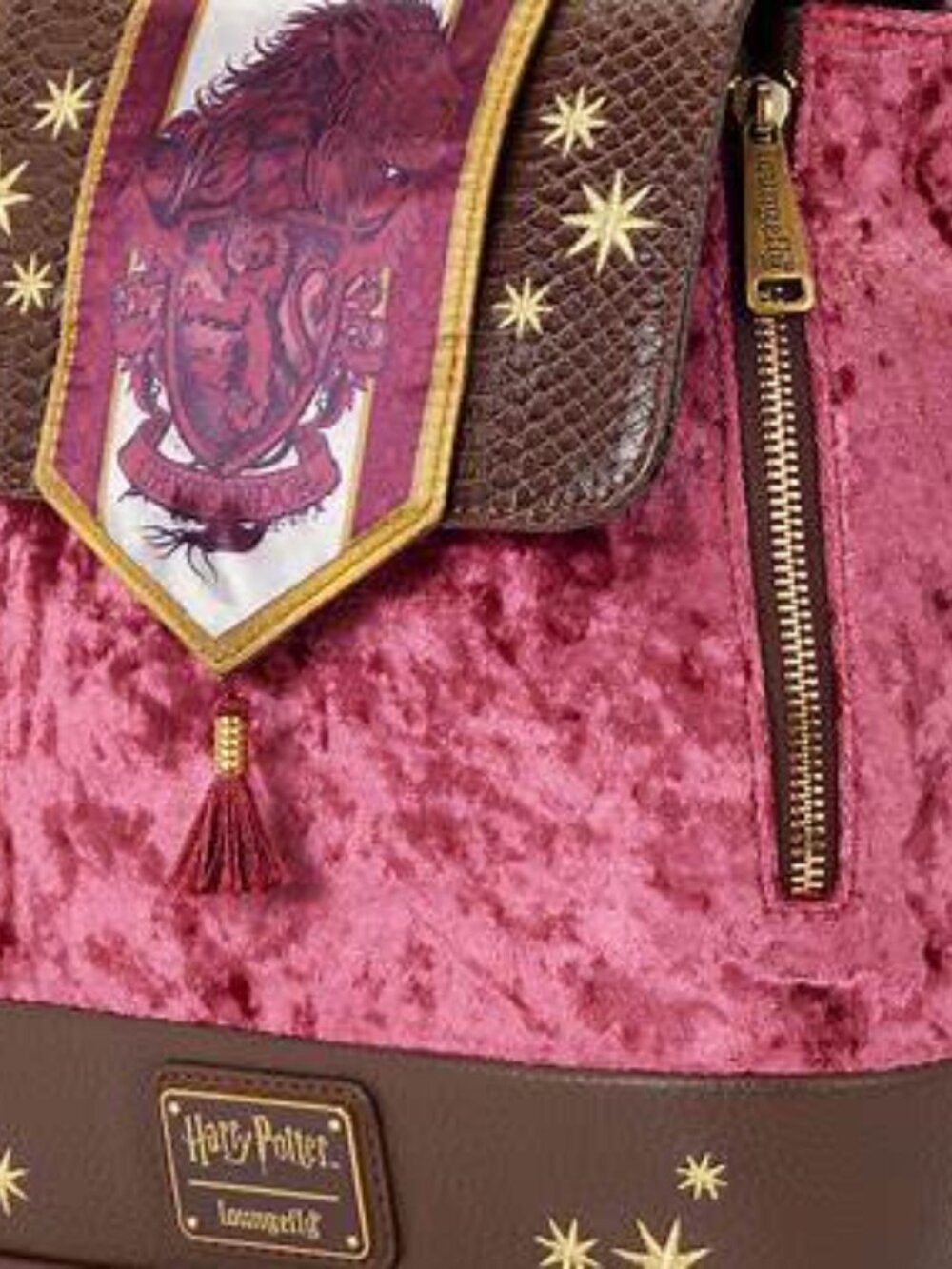 NWT Loungefly Harry Potter Gryffindor Banner Velvet Mini Backpack Exclusive